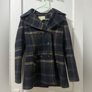Plaid peacoat